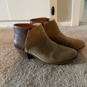 Madewell Side Zip Leather Suede Ankle Booties